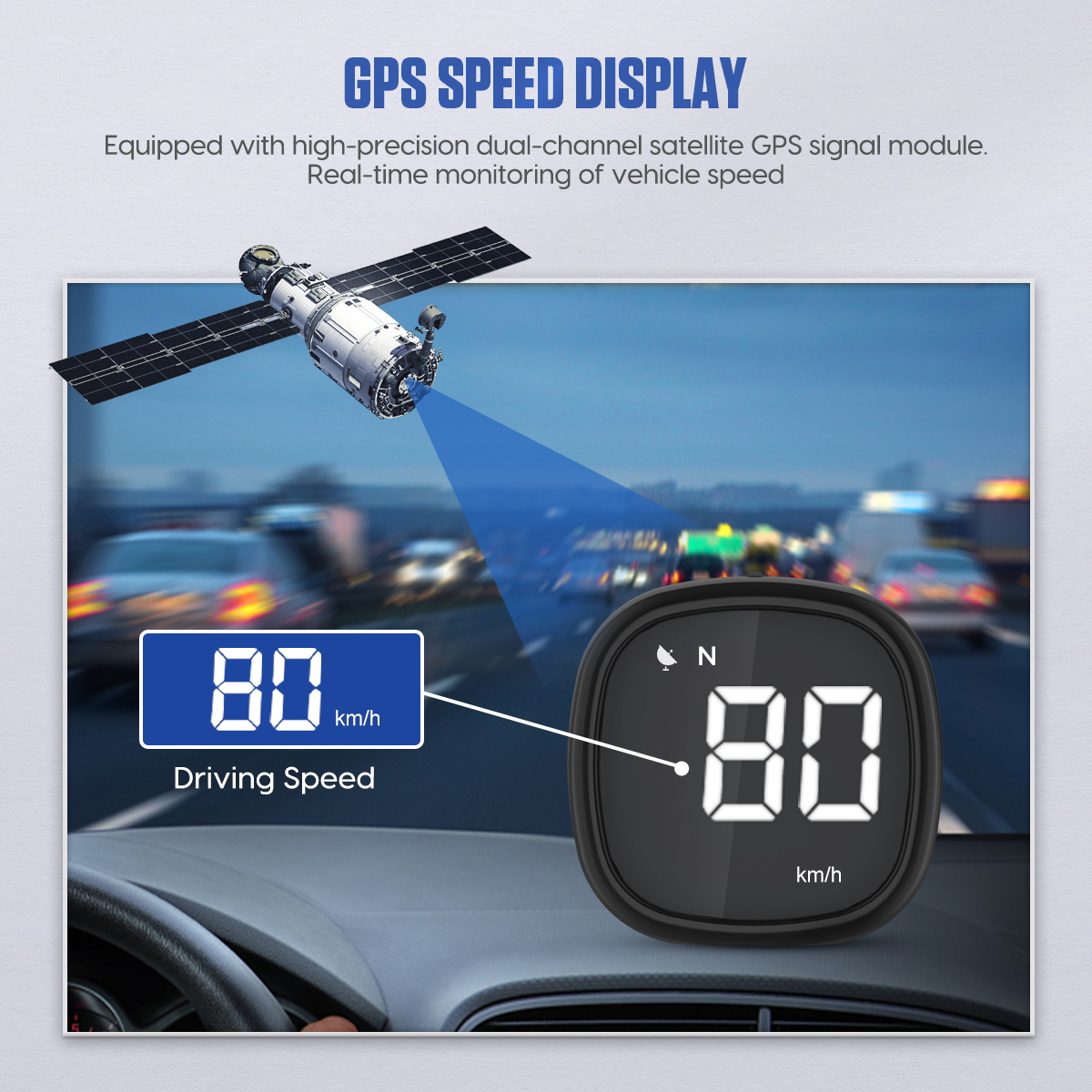 Official MRCARTOOL M30 GPS speed graphic showing satellite-derived driving speed.