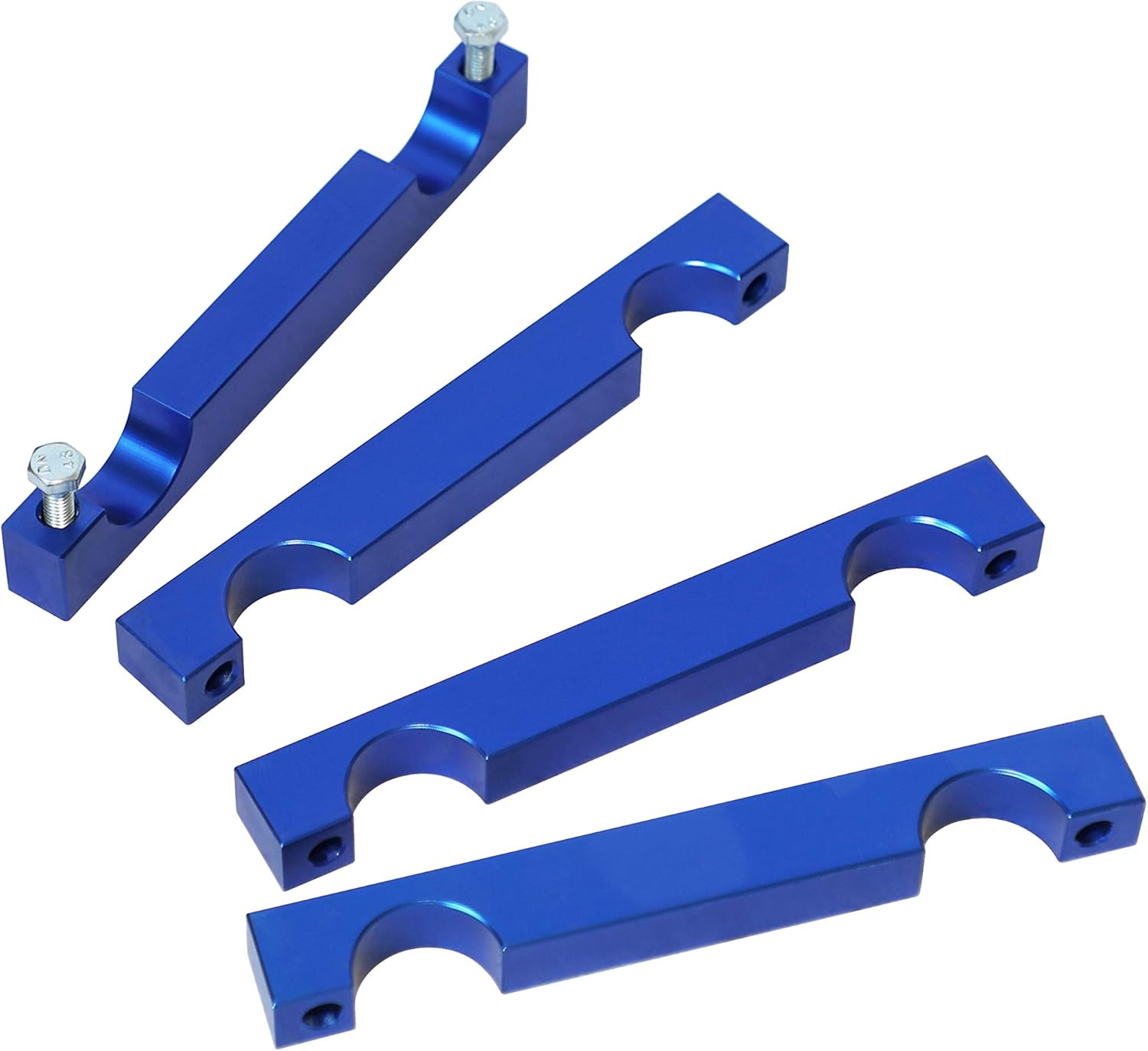 Second official angle of the Mercedes-Benz M157/M276/M278 camshaft locking kit, showing the relative shapes and storage positions of its fixtures.