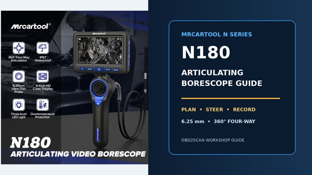How to Use the MRCARTOOL N180 360° Four-Way Automotive Borescope