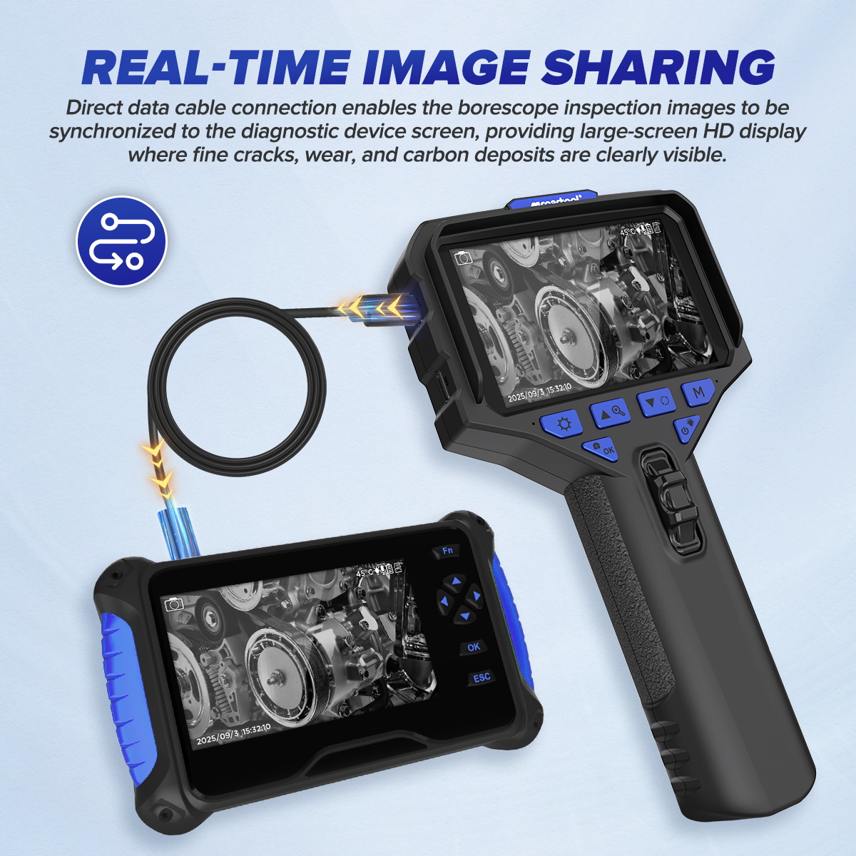 MRCARTOOL N220 connected to a separate display for real-time image sharing.