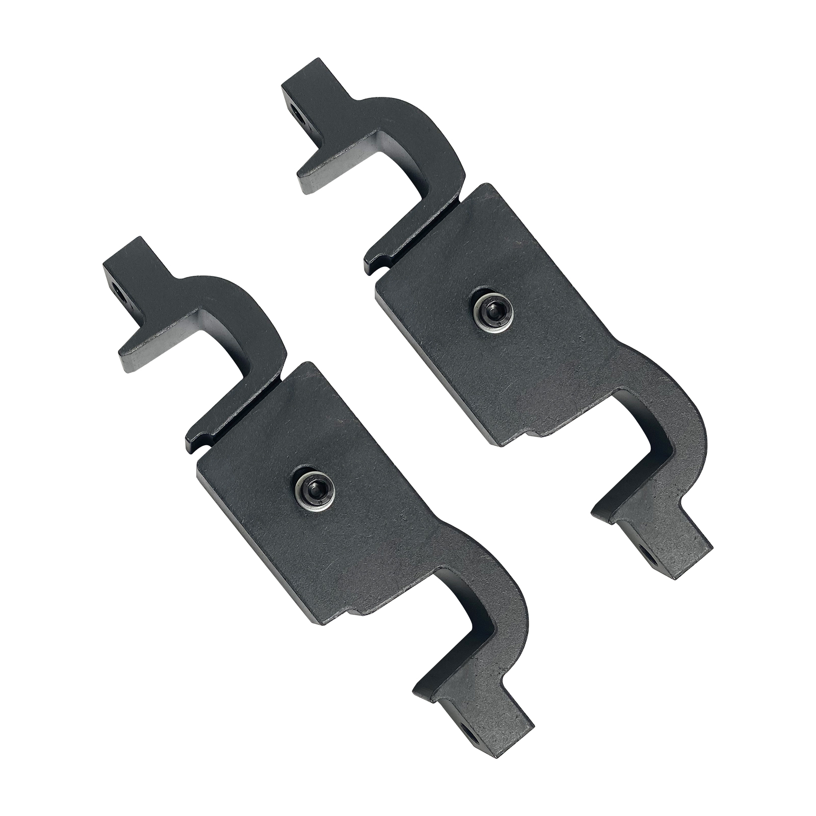 Second official angle of the Porsche Cayenne/Panamera camshaft timing tool kit, showing the relative shapes and storage positions of its fixtures.
