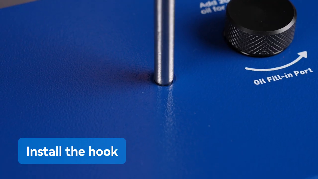 Technician installing the hanging hook in the MRCARTOOL T100.