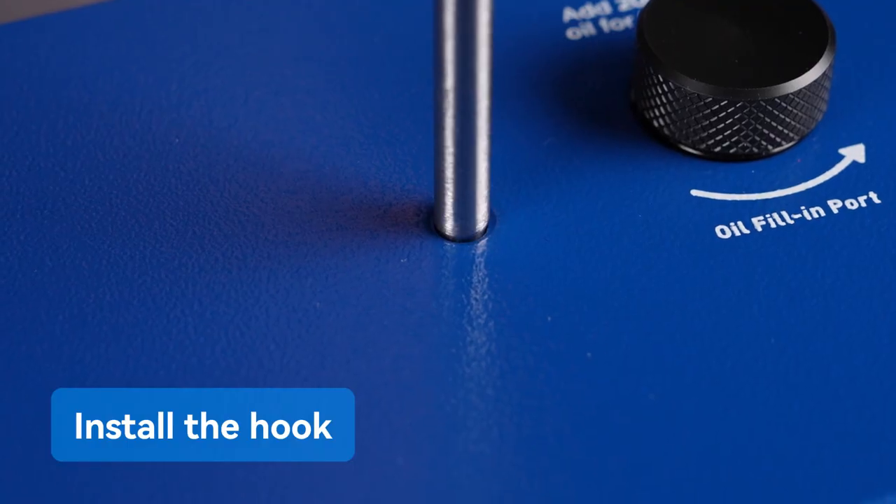 Technician installing the hanging hook in the MRCARTOOL T105.