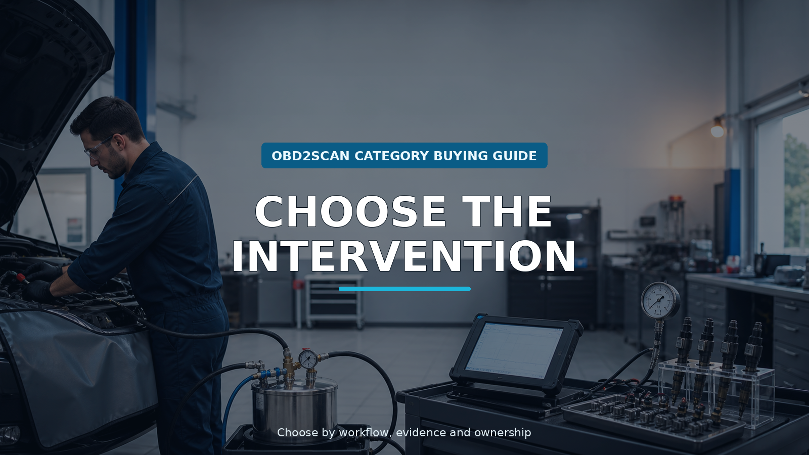 A technician choosing among several fuel-system cleaning intervention paths