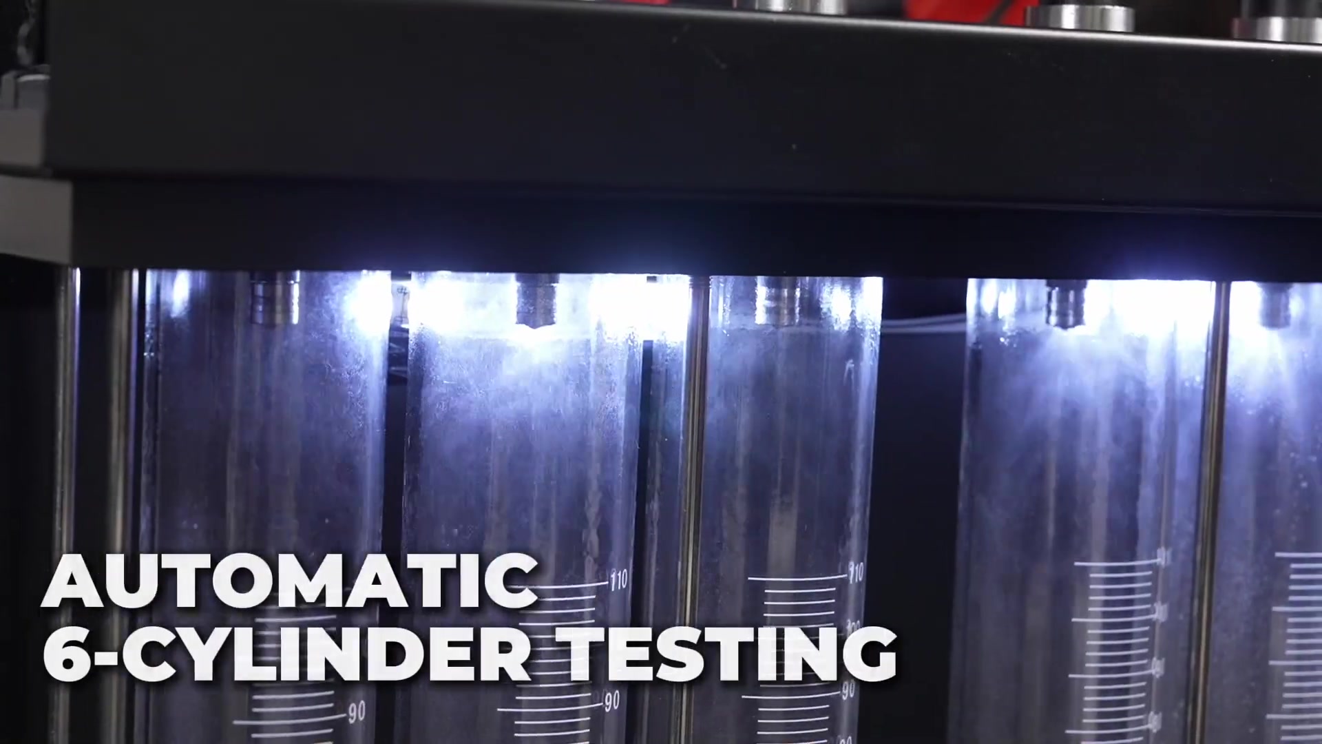CT450 measuring cylinders during a simultaneous six-injector test