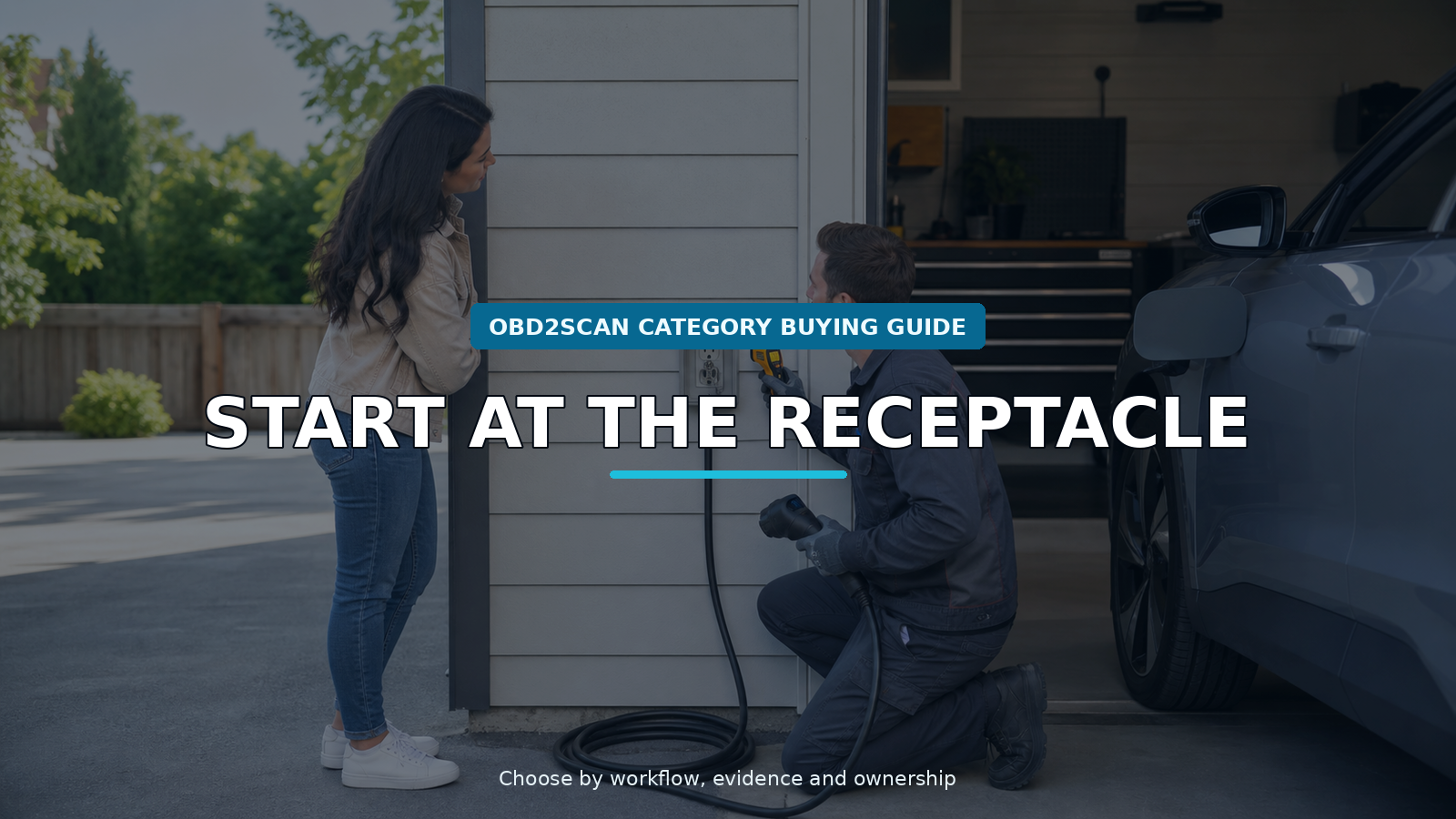 Workshop scene for portable ev charger buying guide
