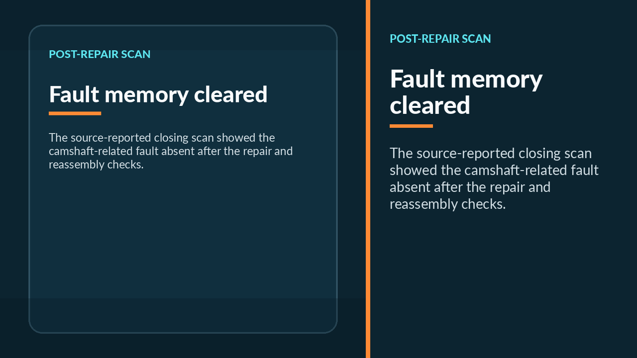 Diagnostic tablet displaying the post-repair fault-memory check beside the BMW
