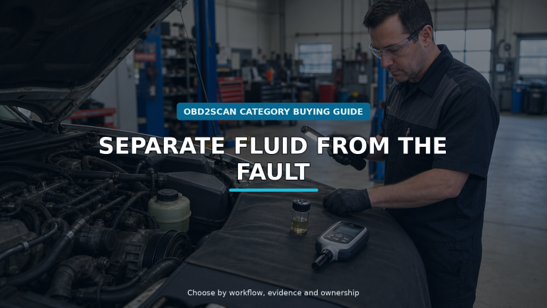 Workshop scene for power steering fluid tester buying guide