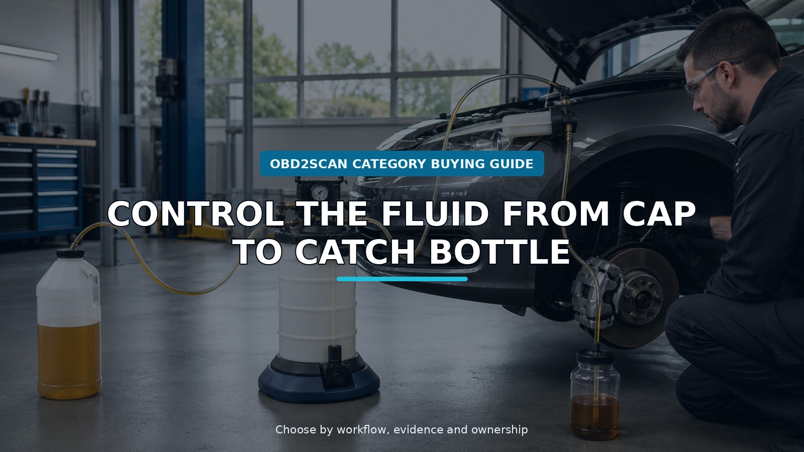 Workshop scene for pressure brake fluid exchanger buying guide