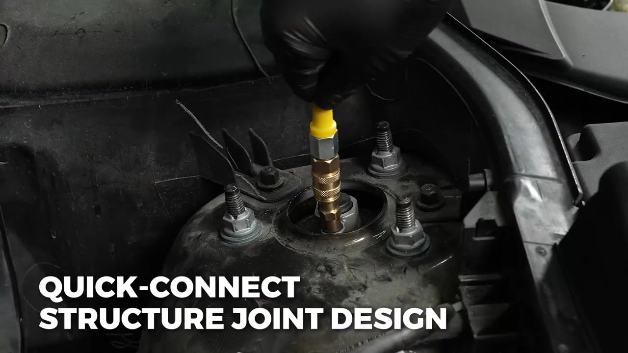 AUTOOL PT680 quick-connect fitting attached to a vehicle air suspension service point