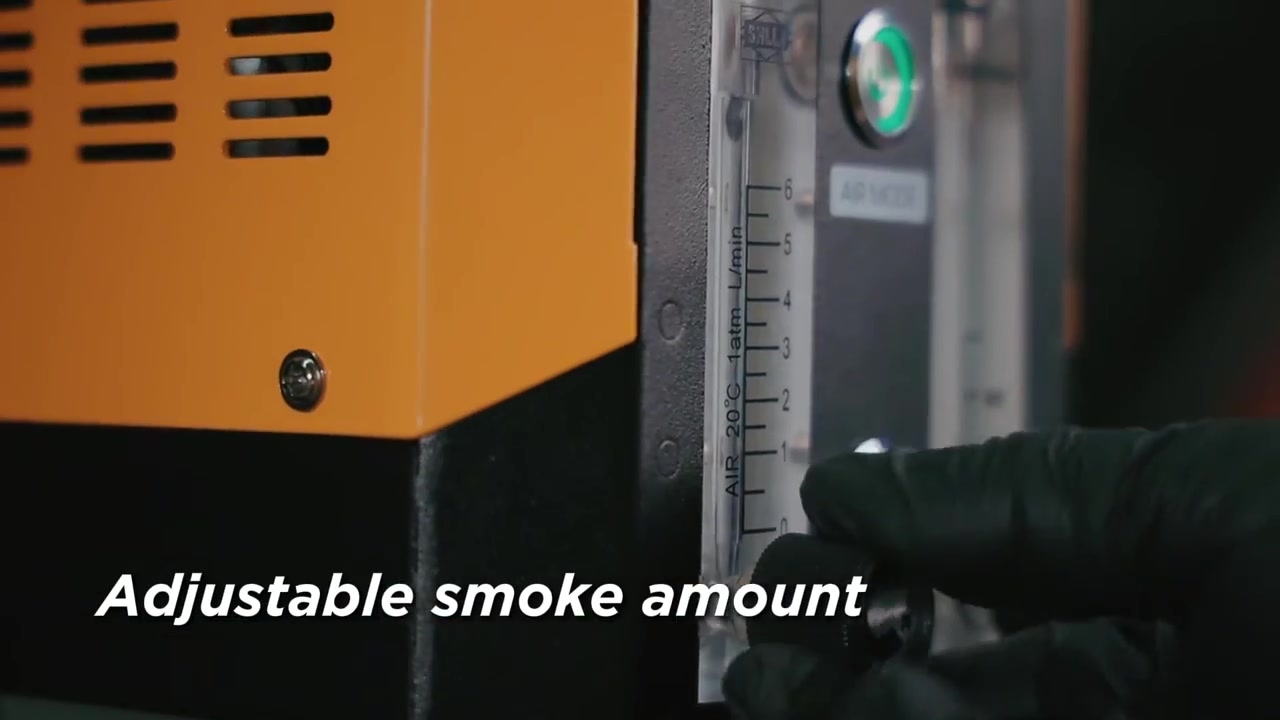 AUTOOL SDT206 flow meter and adjustment control during smoke output