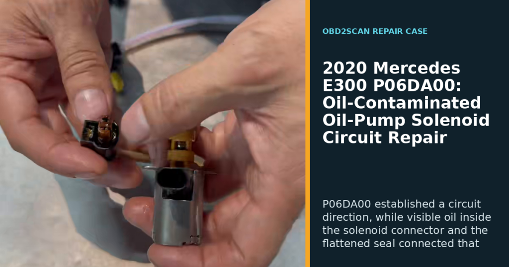 2020 Mercedes E300 P06DA00: Oil-Contaminated Oil-Pump Solenoid Circuit Repair