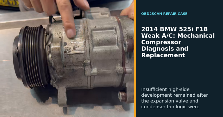 2014 BMW 525i F18 Weak A/C: Mechanical Compressor Diagnosis and Replacement