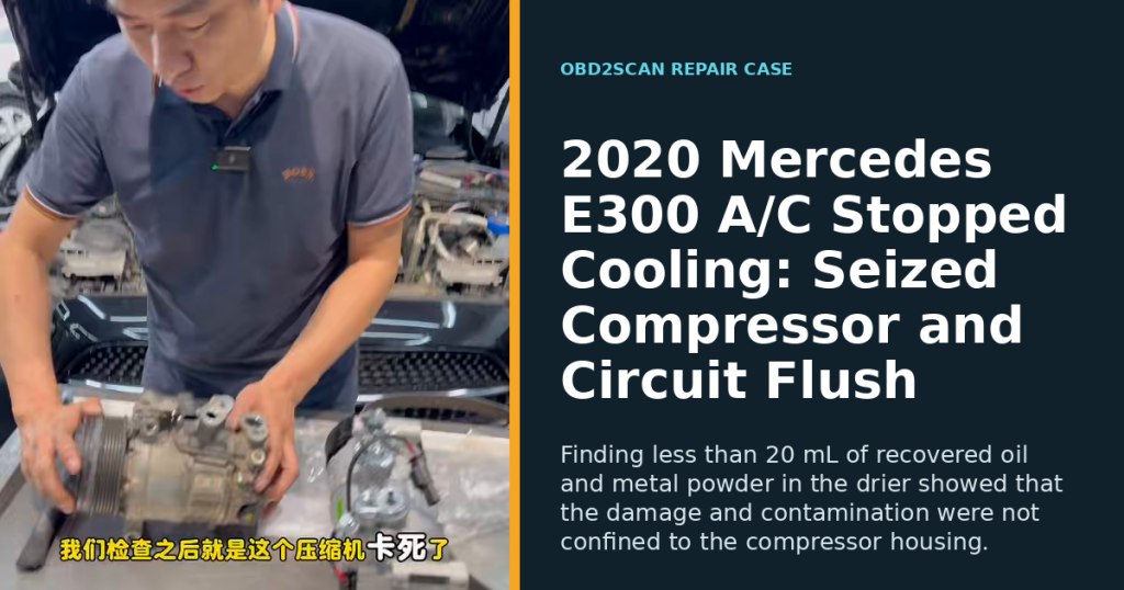 2020 Mercedes E300 A/C Stopped Cooling: Seized Compressor and Circuit Flush