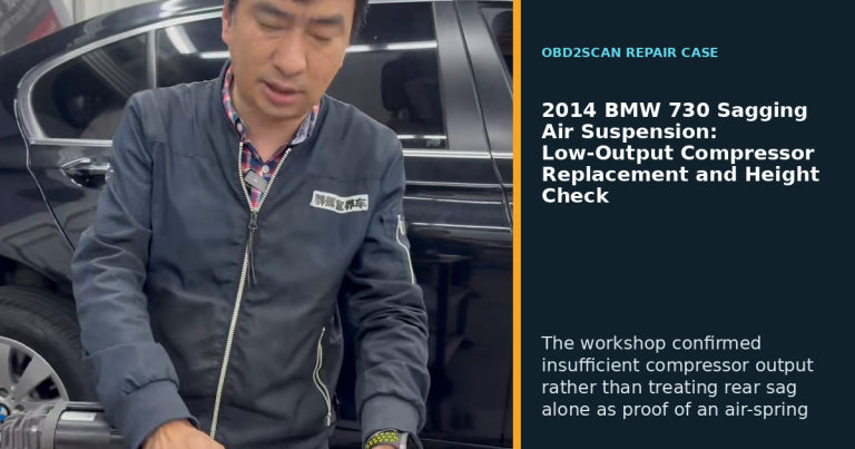 2014 BMW 730 Sagging Air Suspension: Low-Output Compressor Replacement and Height Check