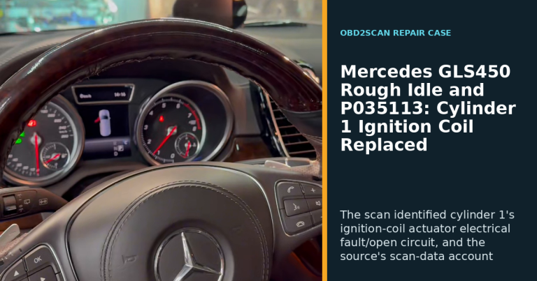 Mercedes GLS450 Rough Idle and P035113: Cylinder 1 Ignition Coil Replaced
