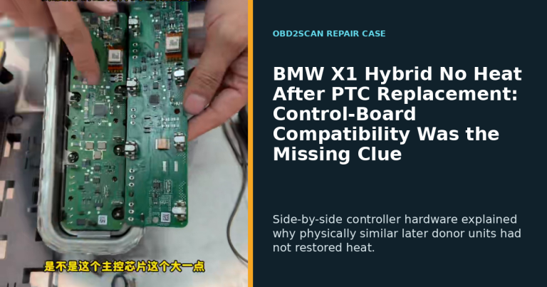 BMW X1 Hybrid No Heat After PTC Replacement: Control-Board Compatibility Was the Missing Clue