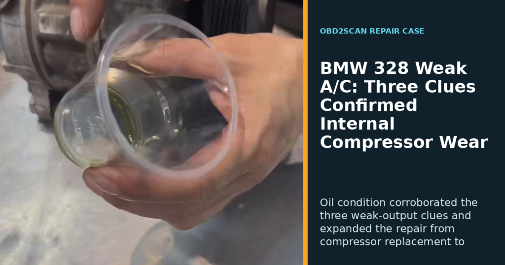 BMW 328 Weak A/C: Three Clues Confirmed Internal Compressor Wear