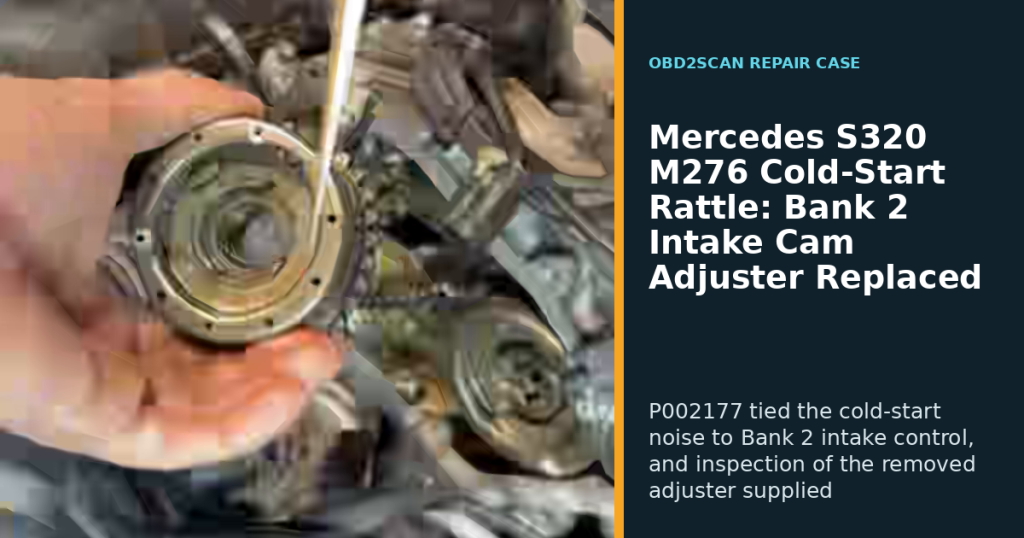 Mercedes S320 M276 Cold-Start Rattle: Bank 2 Intake Cam Adjuster Replaced