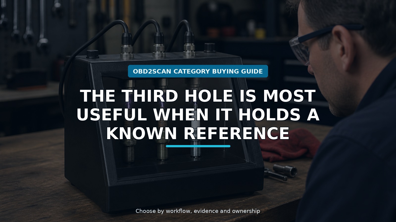 Workshop scene for three-hole reference spark plug tester buying guide