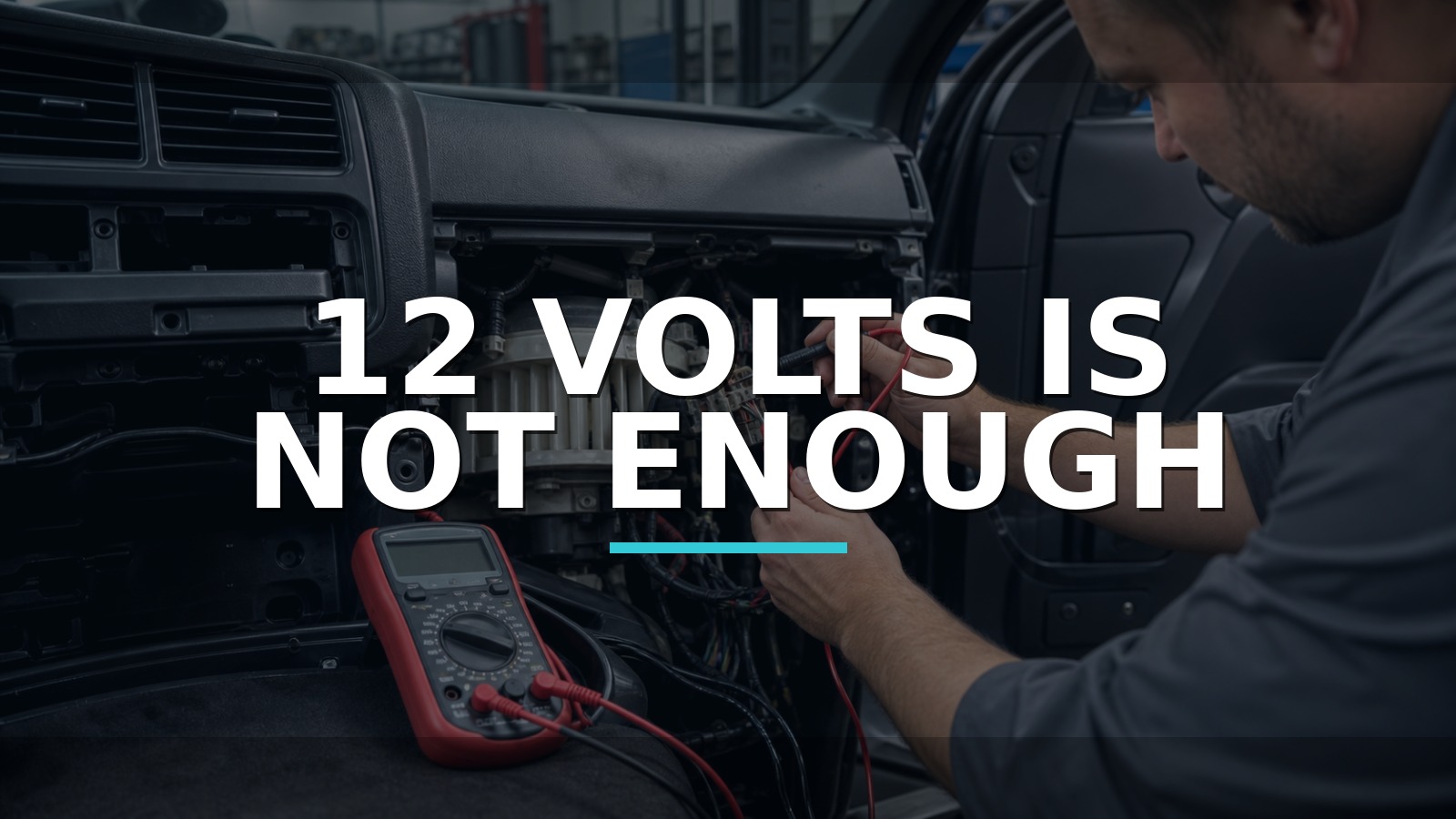 12 Volts Is Not Enough — conceptual diagnosis scene