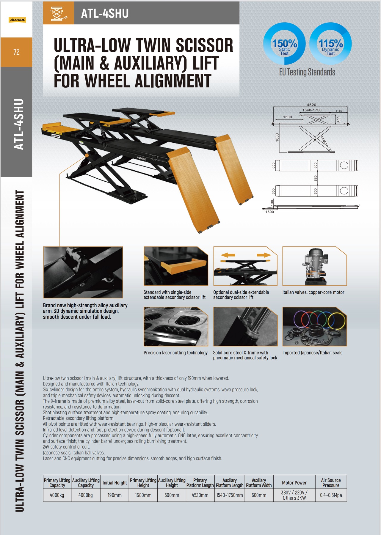 Second exact first-party product or workflow view of AUTOOL ATL-4SHU ultra-low alignment scissor lift