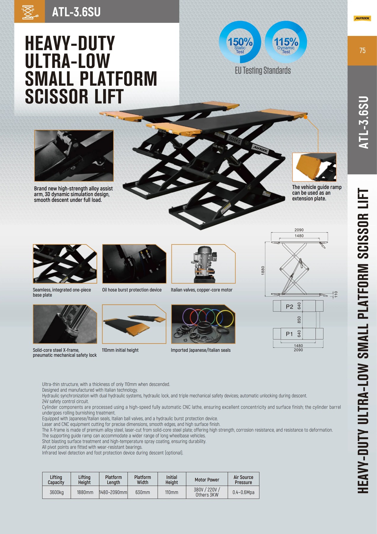 Second exact first-party product or workflow view of AUTOOL ATL-3.6SU ultra-low small-platform full-rise scissor lift