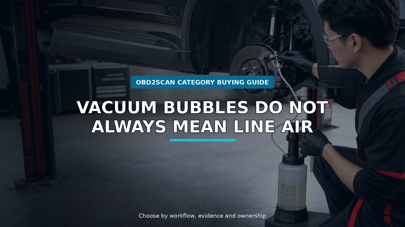 Workshop scene for vacuum brake fluid extractor buying guide