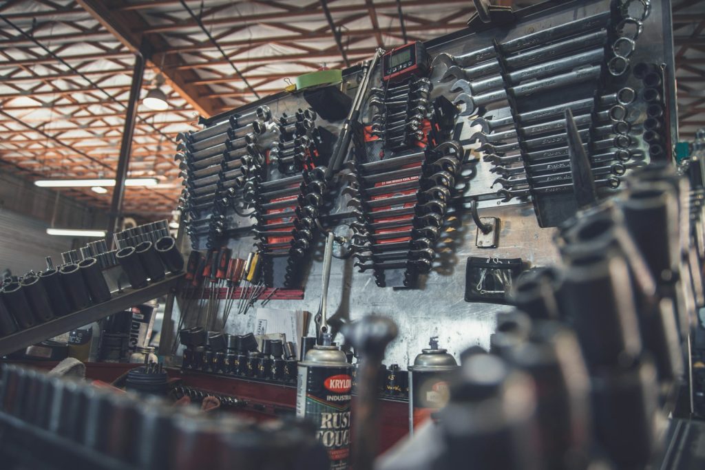 Automotive technician working in a repair shop