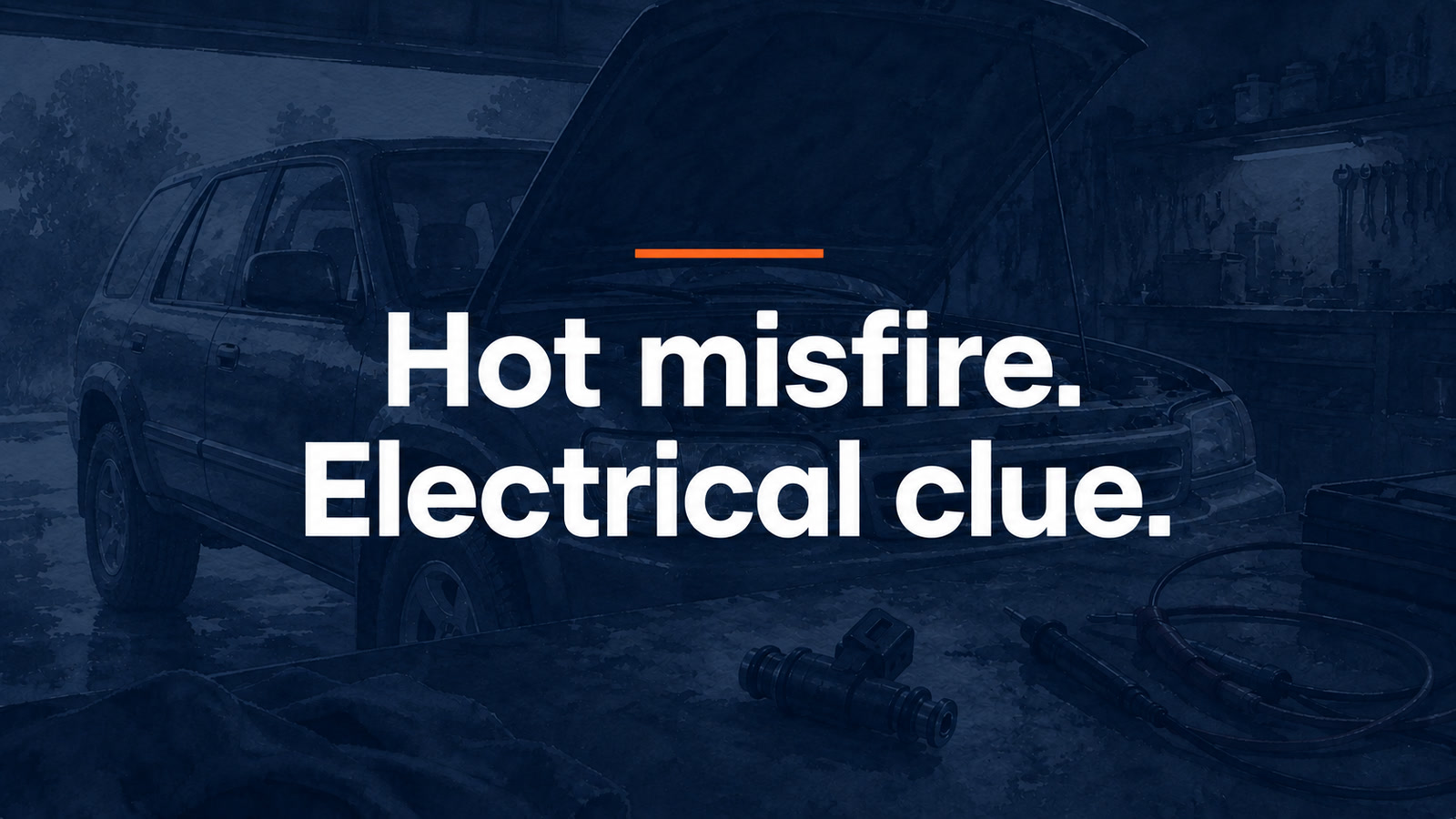 Conceptual editorial illustration: Hot misfire. Electrical clue.