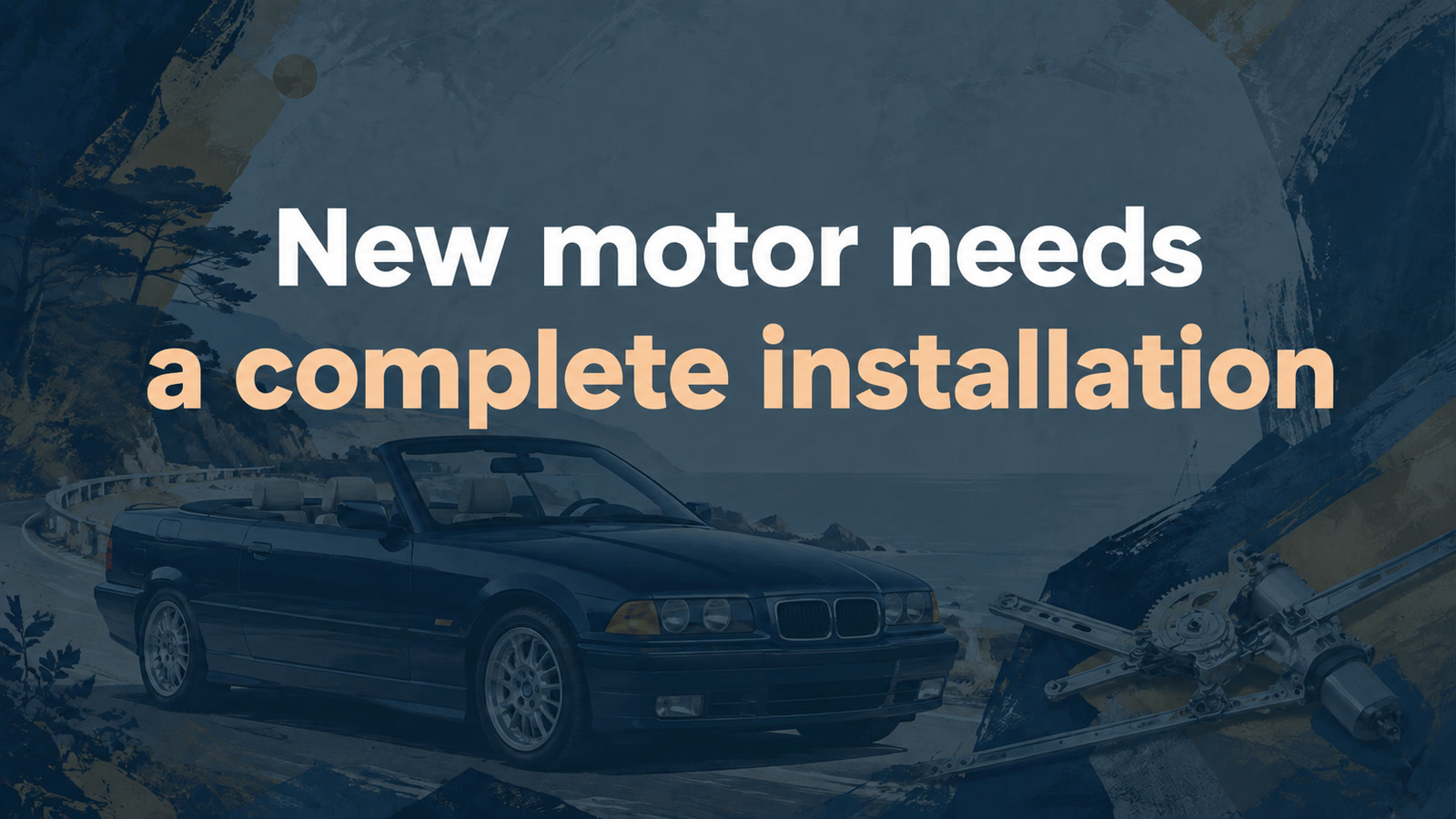 Conceptual editorial illustration: New motor needs / a complete installation