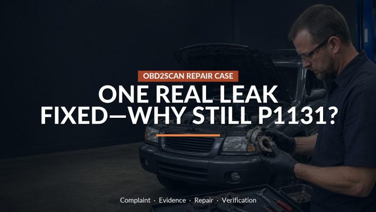 One Real Leak Fixed—Why Still P1131? — conceptual repair scene