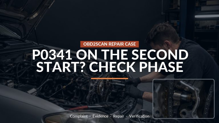 P0341 On The Second Start? Check Phase — conceptual repair scene
