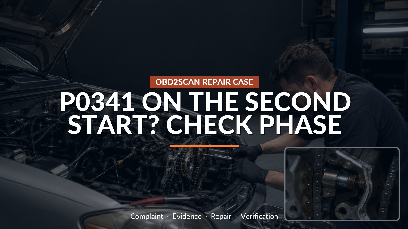 P0341 On The Second Start? Check Phase — conceptual repair scene