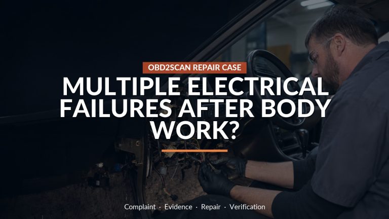 Multiple Electrical Failures After Body Work? — conceptual repair scene