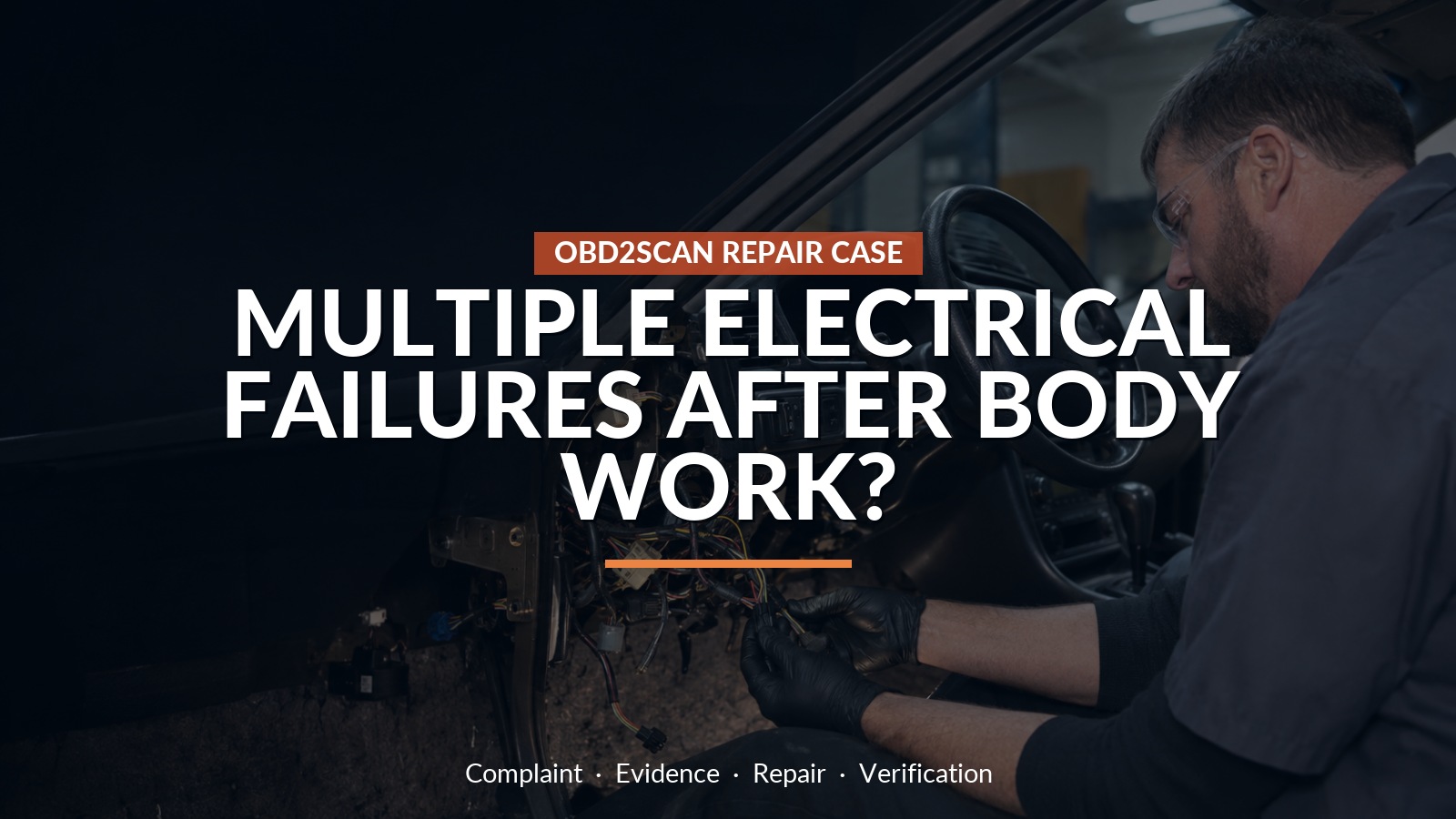 Multiple Electrical Failures After Body Work? — conceptual repair scene