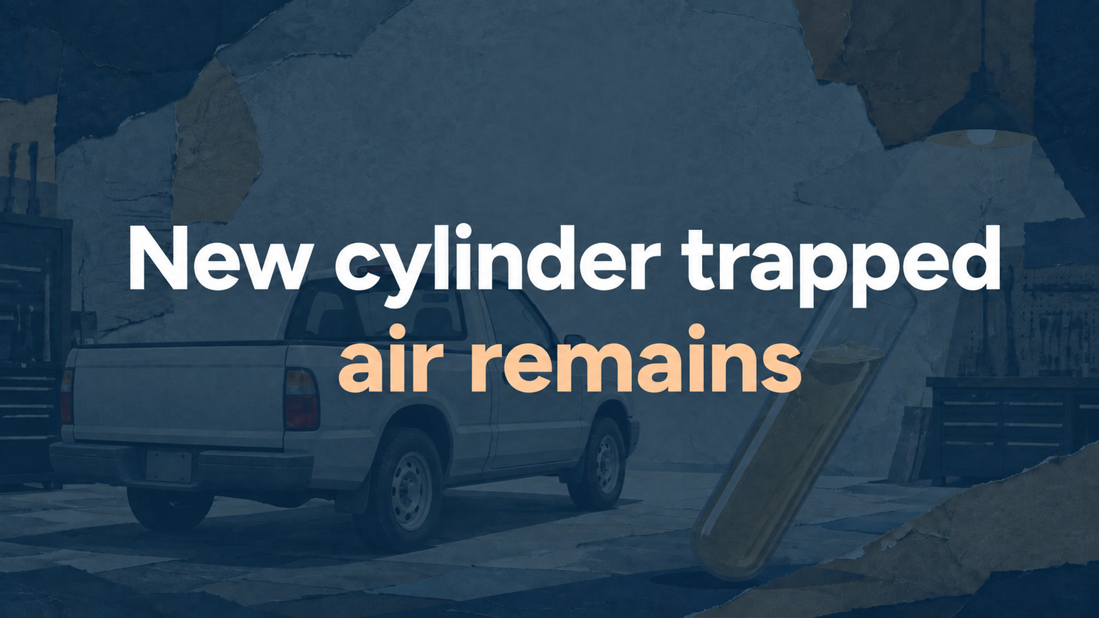 Conceptual editorial illustration: New cylinder trapped / air remains
