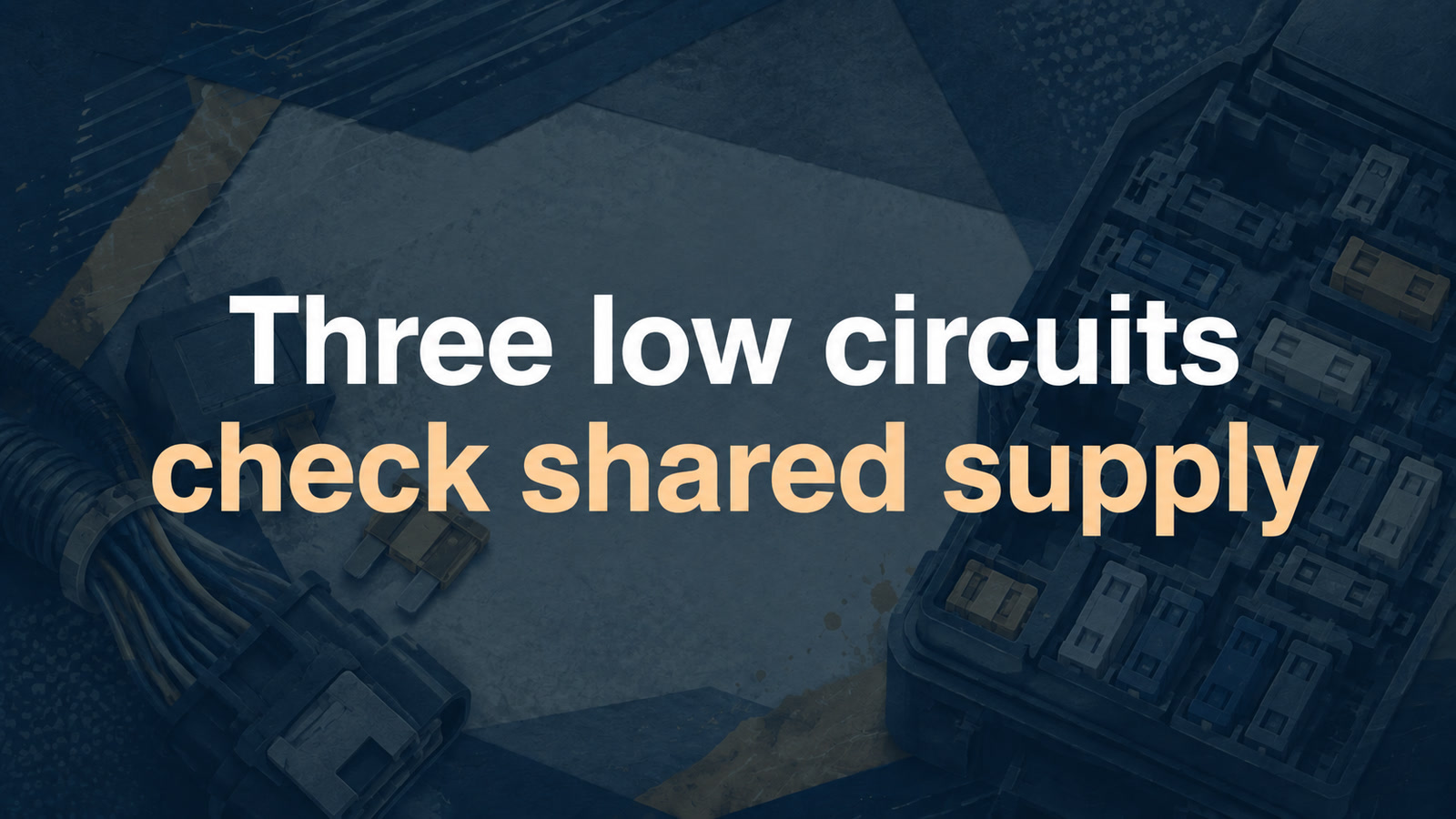 Conceptual editorial illustration: Three low circuits / check shared supply