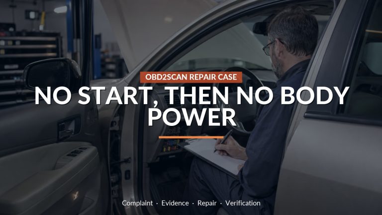 No Start, Then No Body Power — conceptual repair scene