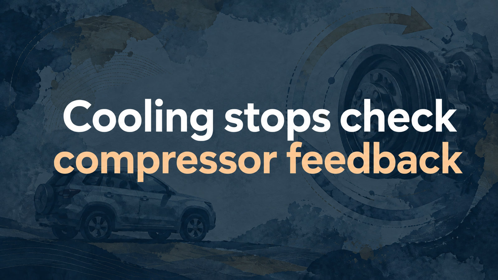 Conceptual editorial illustration: Cooling stops check / compressor feedback