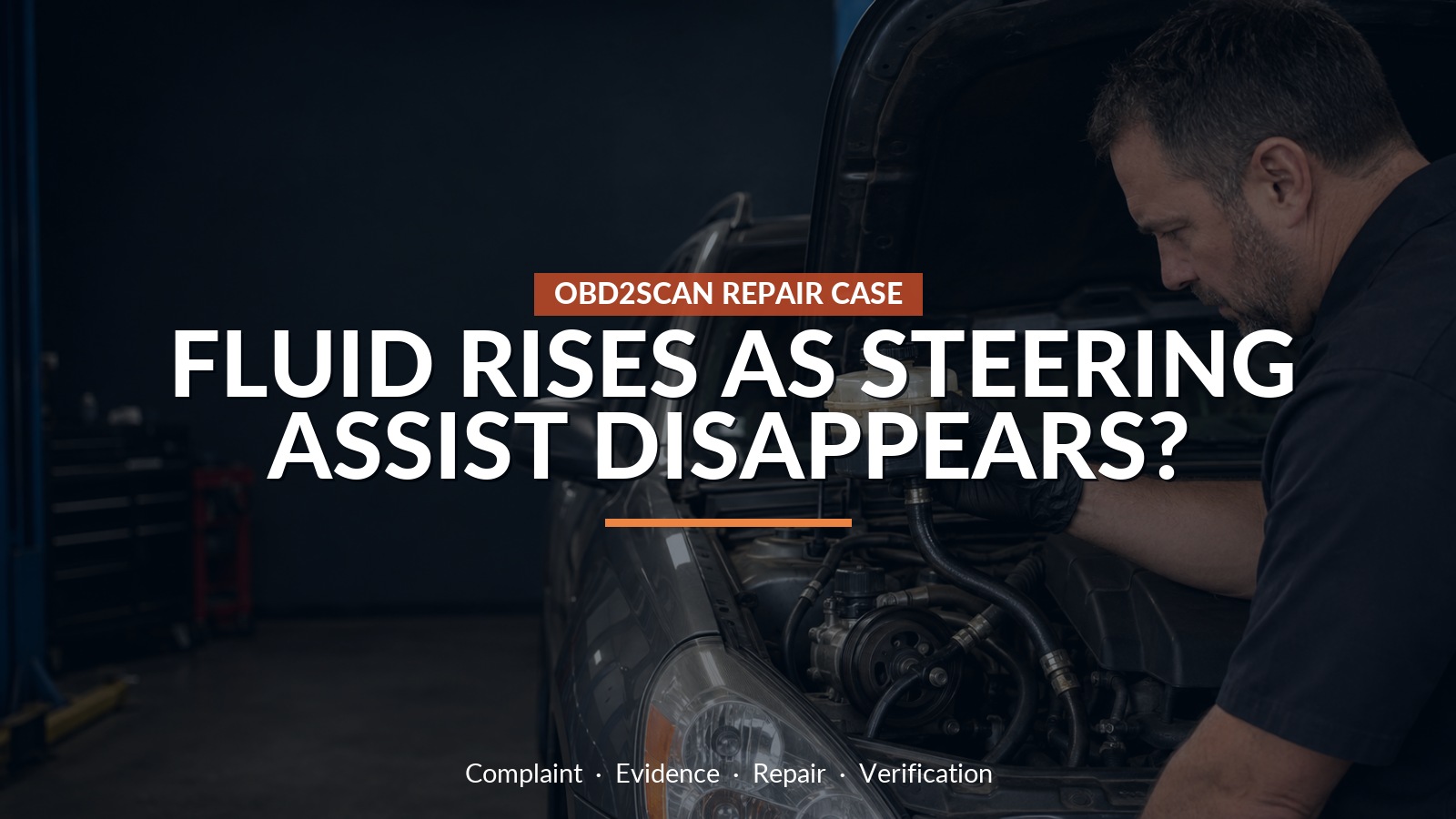 Fluid Rises As Steering Assist Disappears? — conceptual repair scene