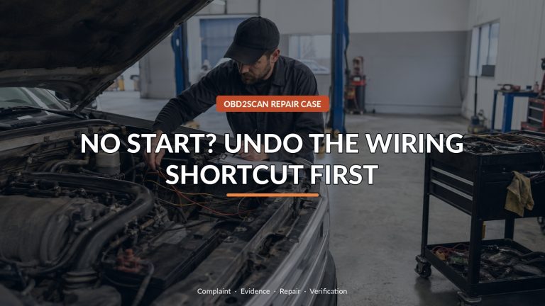 No Start? Undo The Wiring Shortcut First — conceptual diagnostic scene