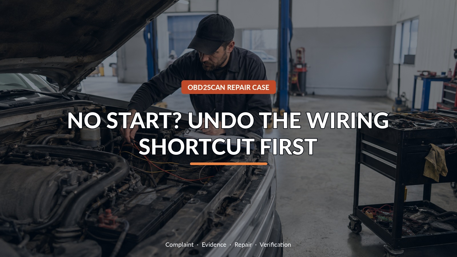 No Start? Undo The Wiring Shortcut First — conceptual diagnostic scene