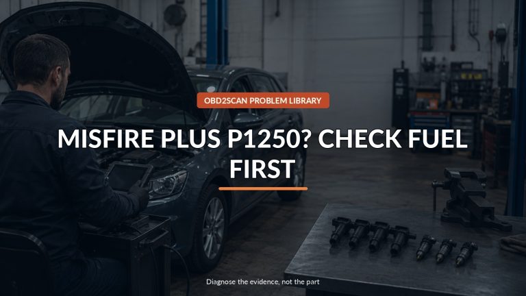 Misfire Plus P1250? Check Fuel First — conceptual diagnostic scene