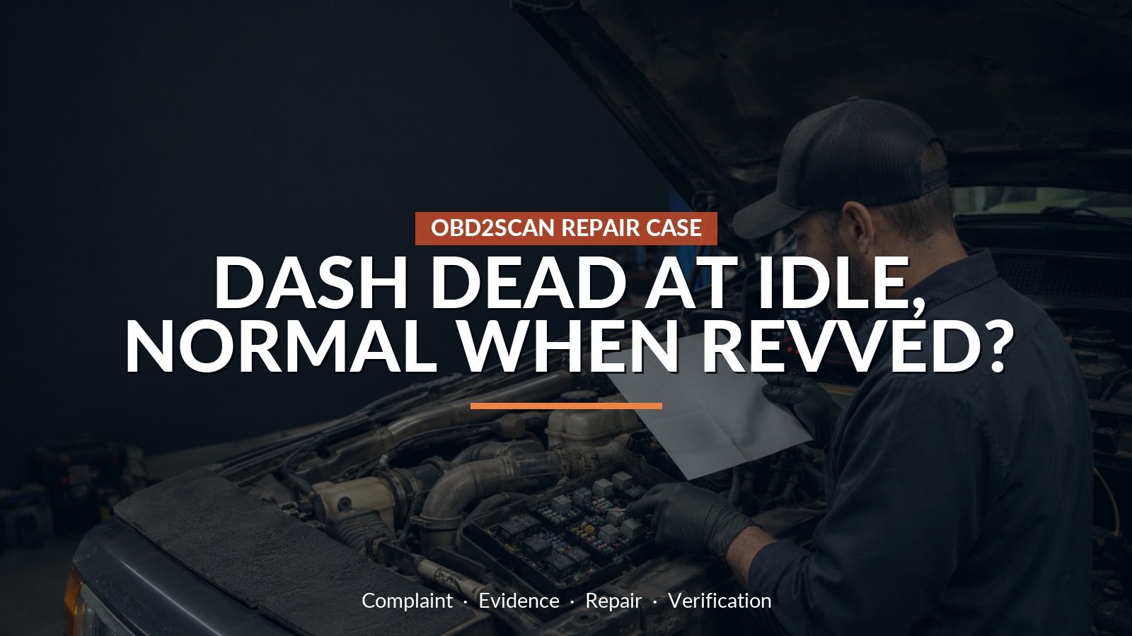 Dash Dead At Idle, Normal When Revved? — conceptual repair scene