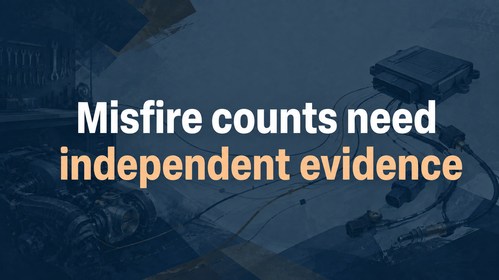 Conceptual editorial illustration: Misfire counts need / independent evidence