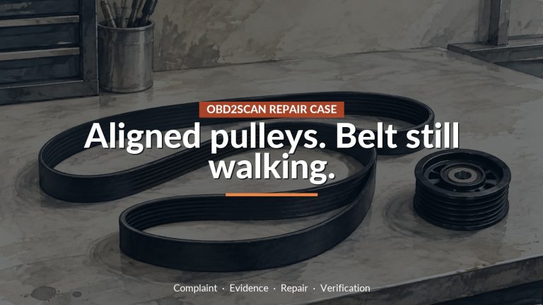 Conceptual editorial illustration: Aligned pulleys. Belt still walking.