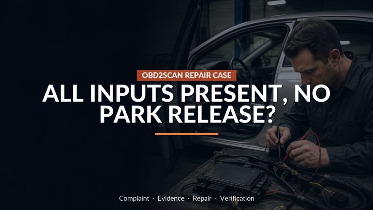 All Inputs Present, No Park Release? — conceptual repair scene