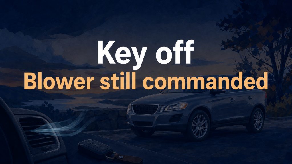 2010 Volvo XC60 Blower Runs With the Key Out: Separate the Command From the Motor