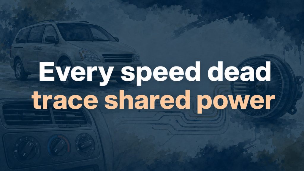 2011 Kia Sedona Blower Is Dead on Every Speed: Trace the Feed Before Buying Again